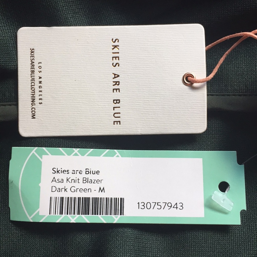 NWT Skies Are Blue Asa Knit Blazer Dark Green - Picture 3 of 6